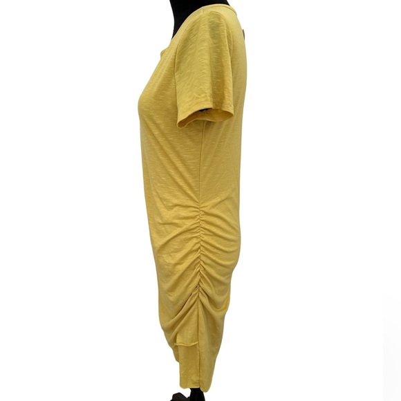 🖤2/$7🖤 NWT Women’s Yellow Ruched Bodycon Mini Summer Dress - Picture 2 of 3